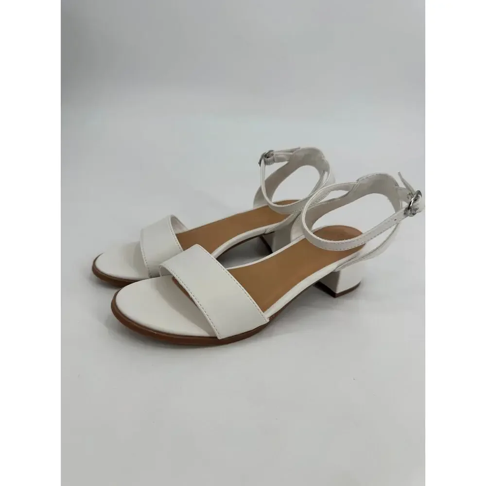 Art Class Kids Fannie Block Heel Sandals White Open Toe Girls Size 3 NWOB